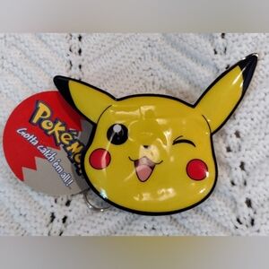 Pokemon Pikachu Coin Purse Pokeball Mini Vinyl Zip Pouch Nintendo Vintage Y2K